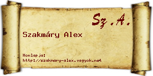 Szakmáry Alex névjegykártya