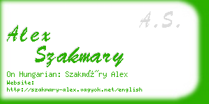 alex szakmary business card
